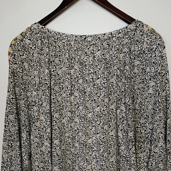 J Jill Ditsy Floral Blouse Womens Plus 3X Boho Bohemian Peasant Relaxed Flowy - Picture 6 of 13